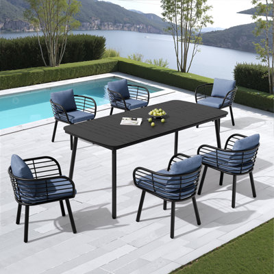 6 - Person Oval Outdoor Dining Set With Cushions