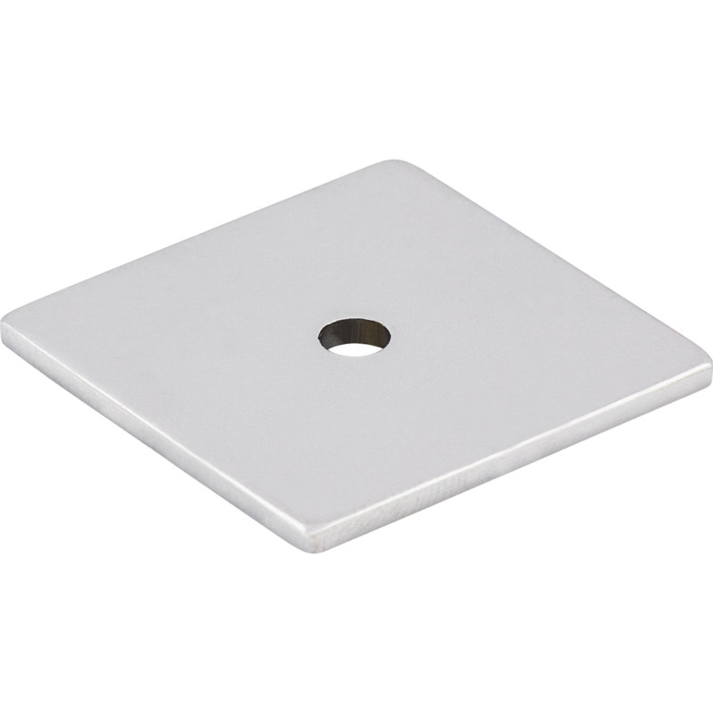 Square  Backplate, Polished Chrome, 1" H x 1" W x 0.06" D