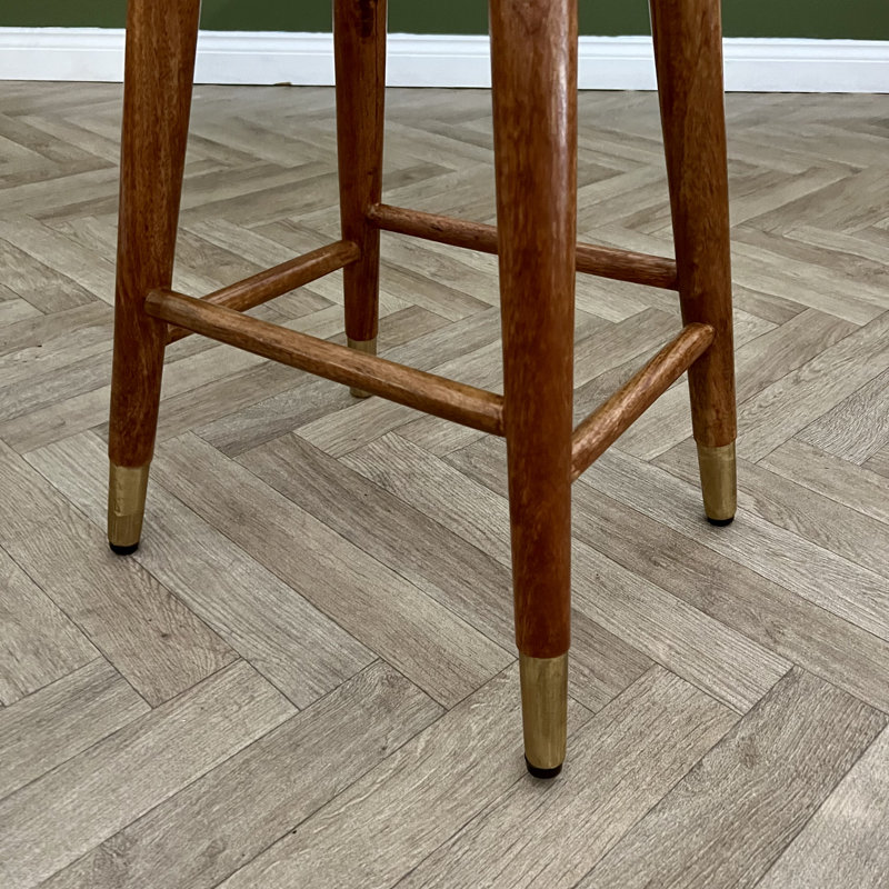 Generosa Counter Stool with Solid Wood Frame, Light Oak