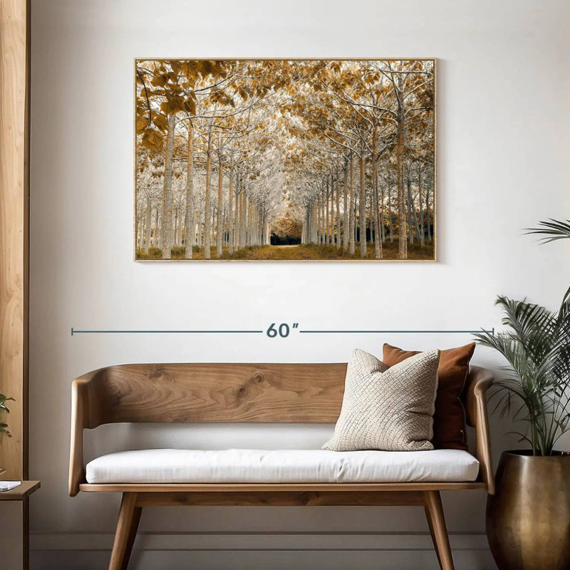 Or blanc, Cadre flottant en bois naturel, 43 po x 29 po