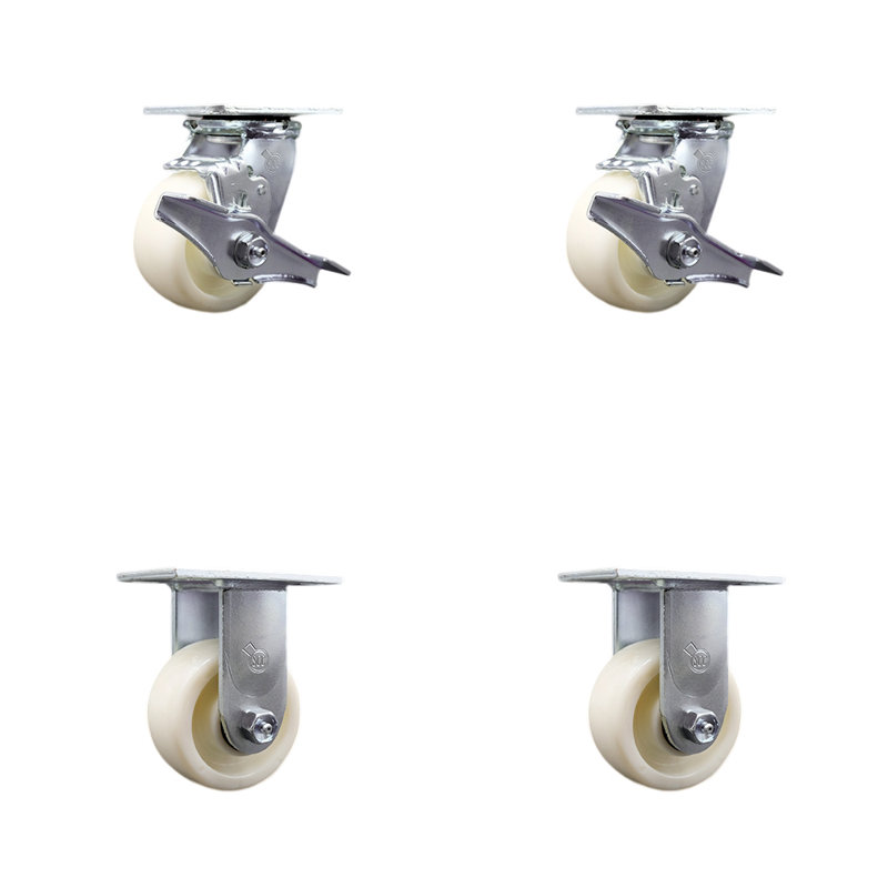 4 Piece Steel Nylon Caster Set