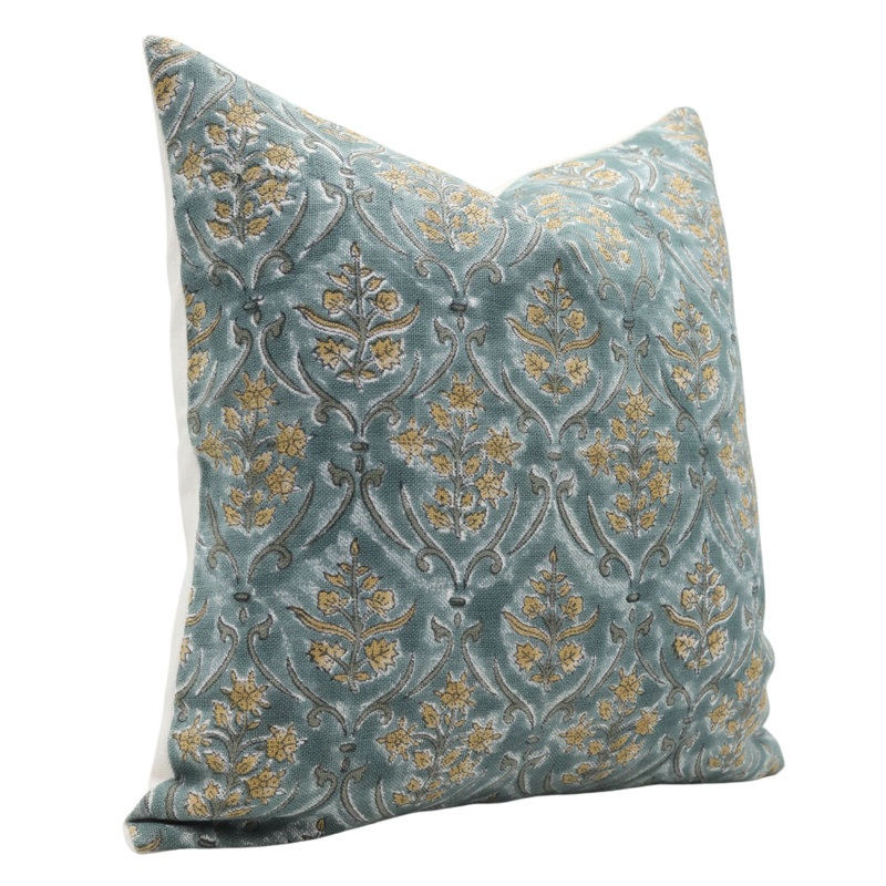 Housse de coussin réversible intérieur / extérieur Floral Linen, Rectangle, H 14 po x l 20 po