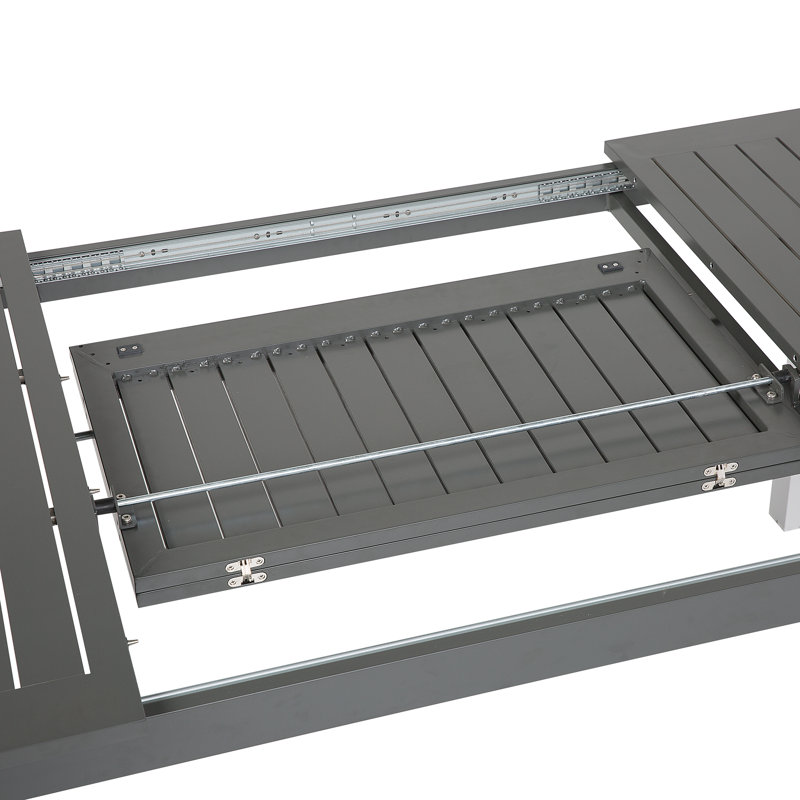 Stanfill Rectangular Metal Extendable Outdoor Dining Table , 168cm cm W 100cm cm D