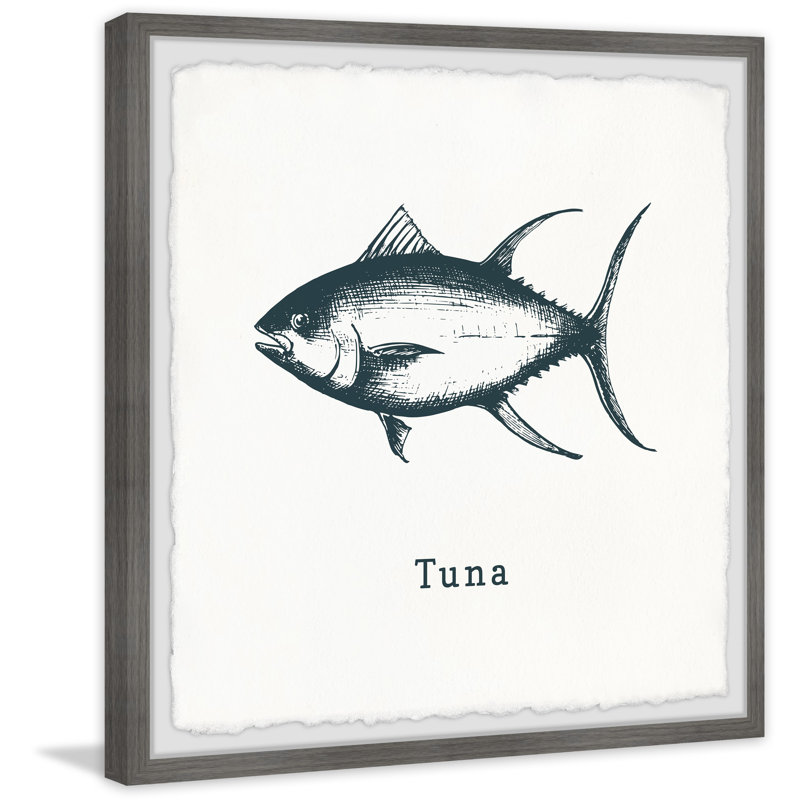 Tuna in White 1 Piece Single Picture Frame Wall Art, 30cm H x 30cm W x 3.81cm D