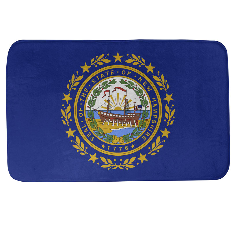 Tapis pour salle de bain à drapeau new hampshire Fawcett, l 17 po x L 24 po