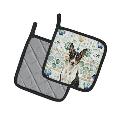Paire de poignées noires et blanches Basenji