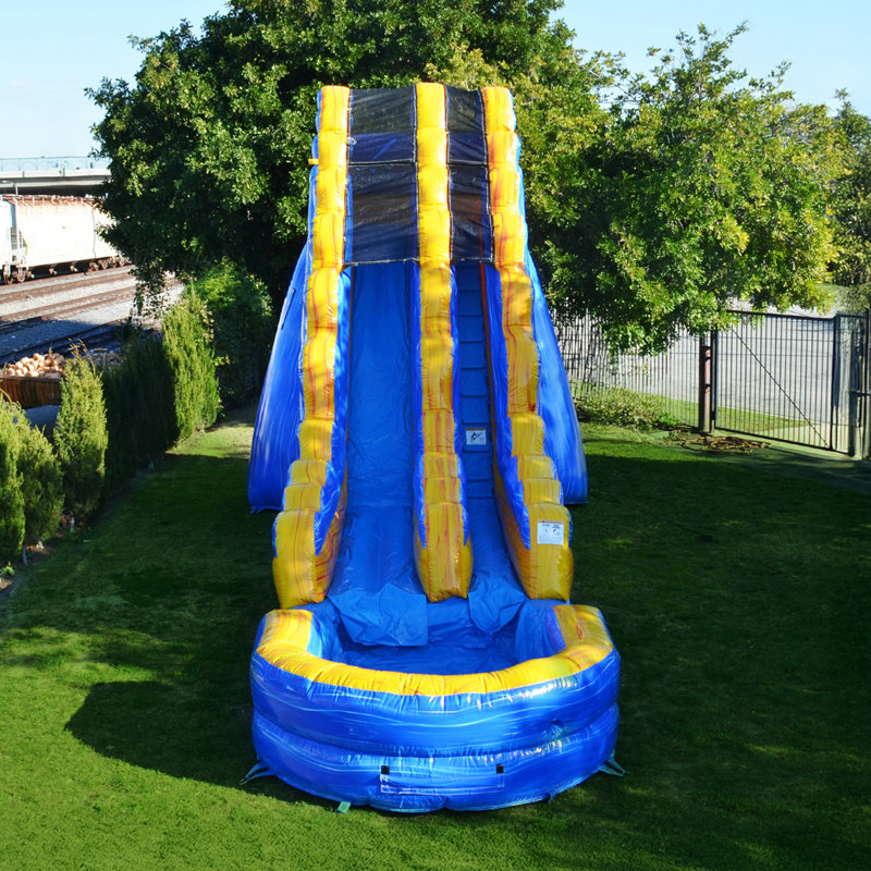 Glissade d'eau gonflable JumpOrange, Bleu/jaune