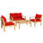 Antonion Acacia 4 - Person Patio Conversation Set with Cushions-68908993