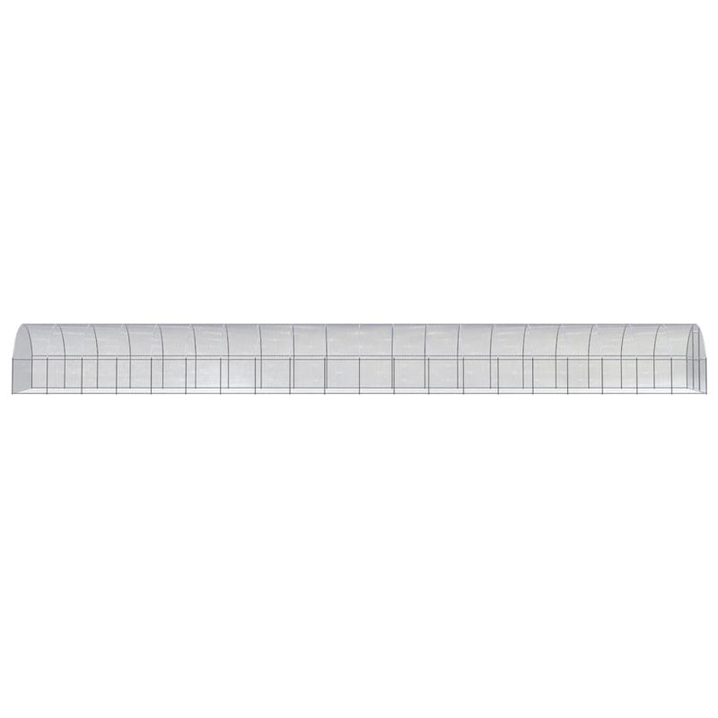 Cage à poulet résistante aux intempéries, H 78,7 po x l 118,1 po x L 787,4 po, Argent