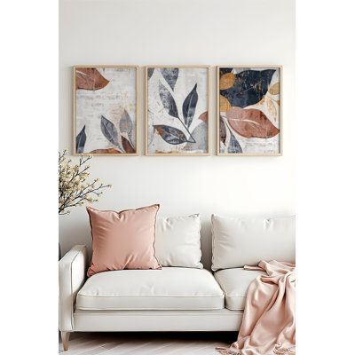 Peinture décorative en panneau de fibres à densité moyenne (3 pièces)