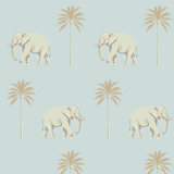Strolling Elephant - Blue Pearl Wallpaper