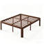 Lit plateforme en métal 14 po Deana avec grain de bois de noyer, structure robuste pouvant supporter jusqu'à 2 500 lb, assemblage facile-490693116
