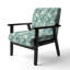Fauteuil d'appoint rembourré motif océanique à motif botanique Oceanic Foliage