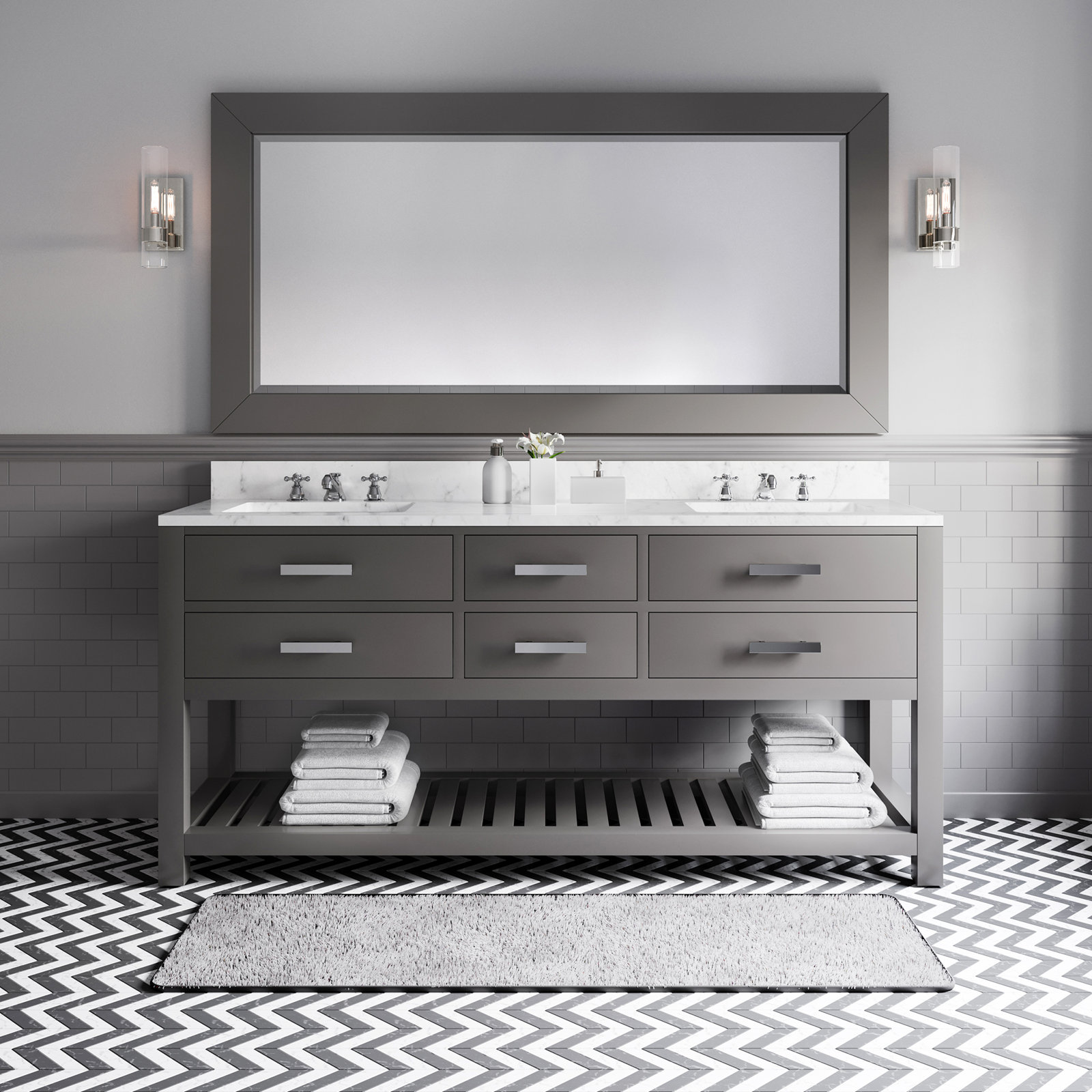 Cronin 72'' Double Bathroom Vanity, Cashmere Gray