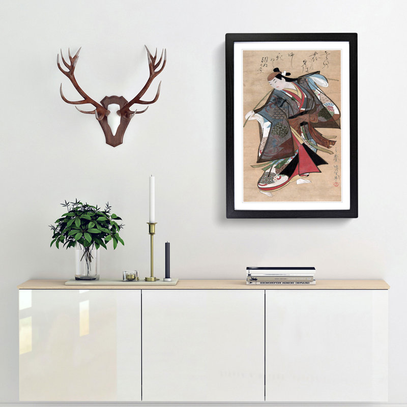 Male in Robes by Kaigetsudo Ando - Framed Print, 36cm H x 27cm W x 2cm D, Black Framed