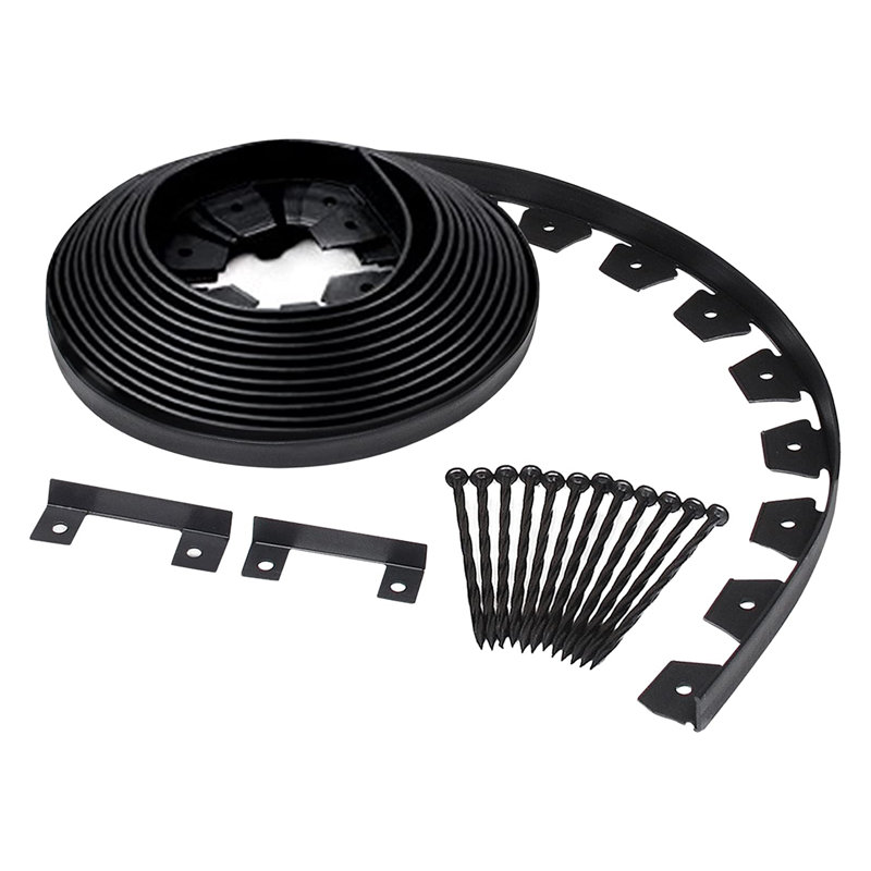 1.5'' H x 480'' W Black Polyethylene Plastic Lawn Edging