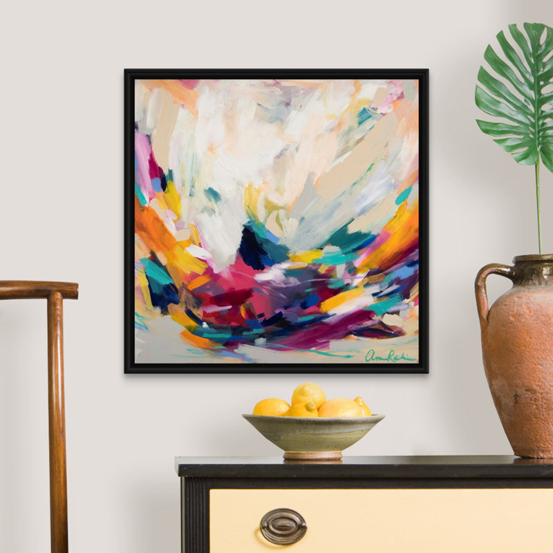 «New Beginnings» par Amira Rahim - reproduction sur toile, Toile avec cadre photo, H 25,25 po x l 25,25 po, Noir