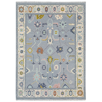 Odette Hand Knotted Wool Trellis Area Rug