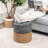 15.9" Handwoven Seagrass Round Ottoman-1853994380