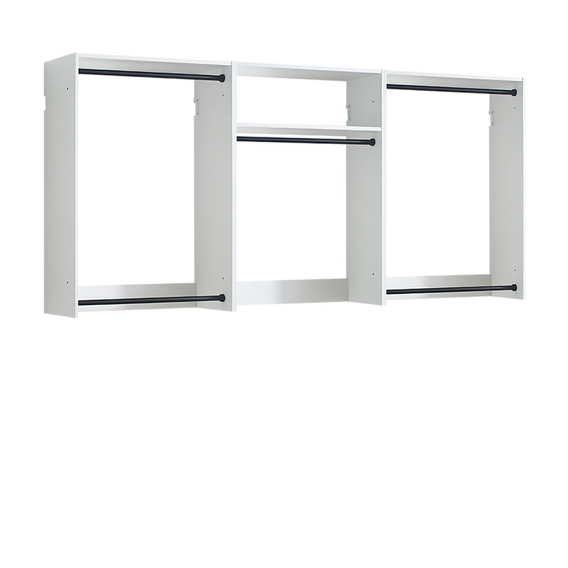 Devi White Wall Mounted Wood Closet System, White