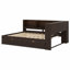 Lit de jour en bois avec tablettes de rangement, 2 tiroirs, éclairage DEL et station de charge USB-1909330147