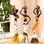 Ensemble de 3 sculptures de femmes d'Afrique, femme tribale exotique de 7,5 po