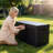 100 Gallon 100 Gallon Black Brown Resin Outdoor Patio Storage Box, Weather-Resistant Deck Storage Container For Backyard-129177311