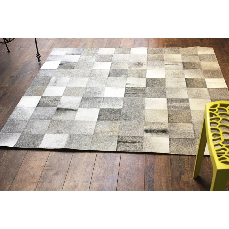 Mckinney Geometric Cowhide Hand Woven Area Rug, Rectangle 180 x 240cm