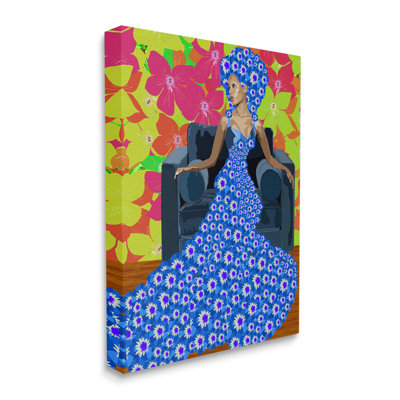 «Woman In Blue Retro», impression sur toile