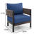 28.7" Outdoor Aluminum Lounge Chair with Thick 5.9" Cushion, Rope-Weave Armrests & Rust-Resistant Frame