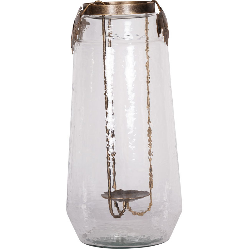 Glass Tabletop Hurricane, 50 cm H x 24.5 cm W x 24.5 cm D