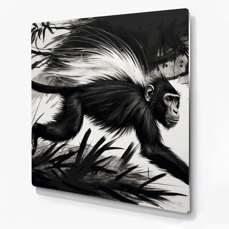 Art mural noir en faune noir, H 12 po x l 12 po
