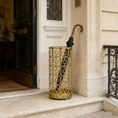 Metal Umbrella Stand With Drip Tray