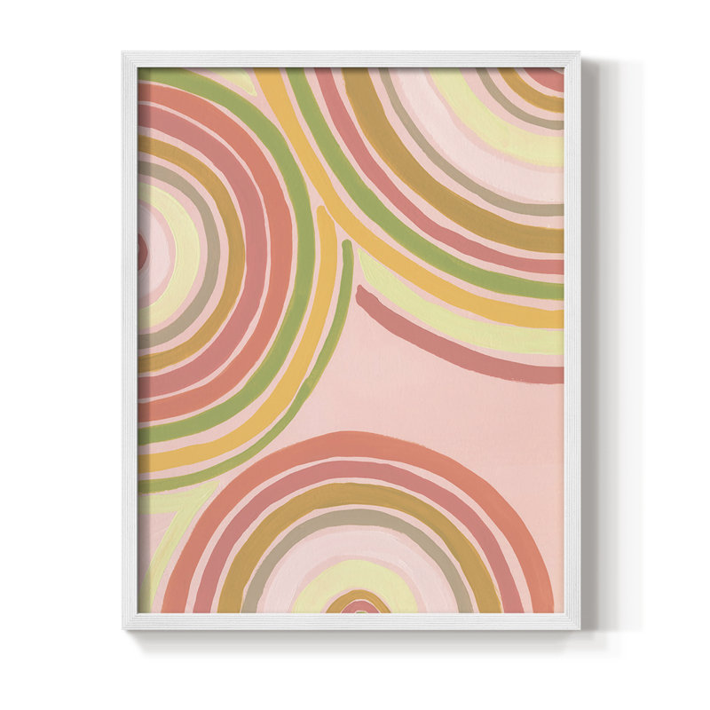 «Abstract Rainbow I», reproduction encadrée - bois massif, Blanc, H 10 po x l 8 po