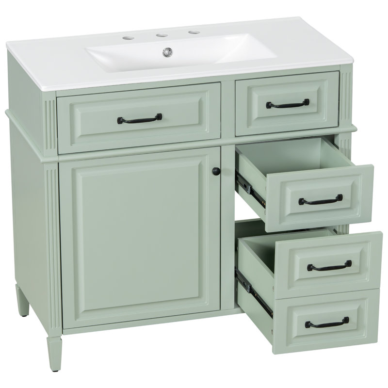 Meuble-lavabo simple 36 po, Vert