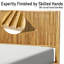 Structure de lit en bois d'acacia massif, moderne Mid-Century avec lit plateforme cannelé, supports centraux inclus, montage silencieux et facile, taille très grand / grand-350668109-350668110
