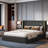 Upholstered Platform Bed with Metal Strips-327556774-315639280