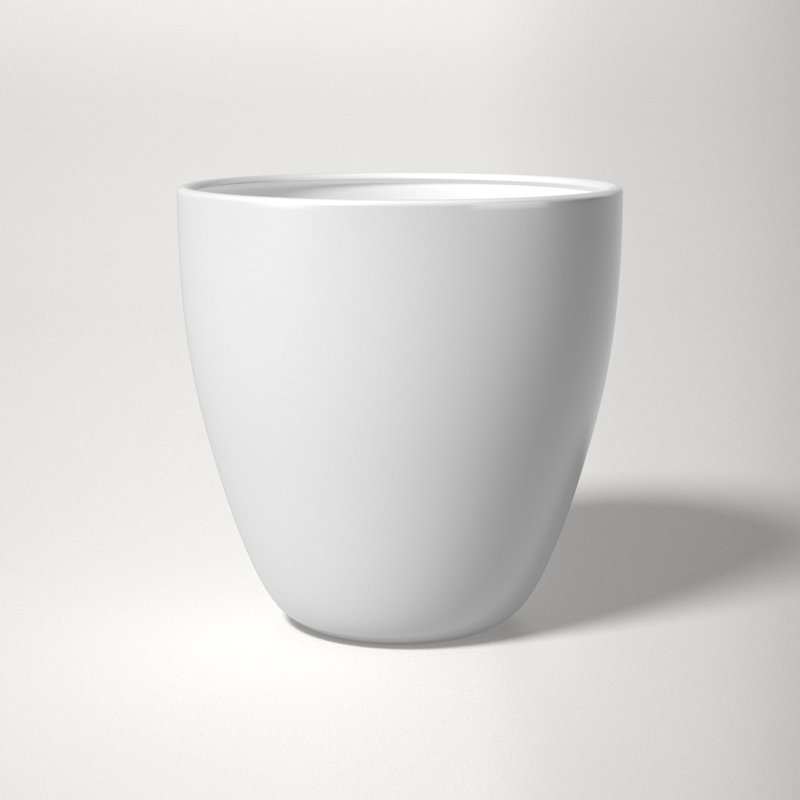 Elma Handmade Ceramic Table Vase, White, 11.75" H x 11.75" W x 5.5" D