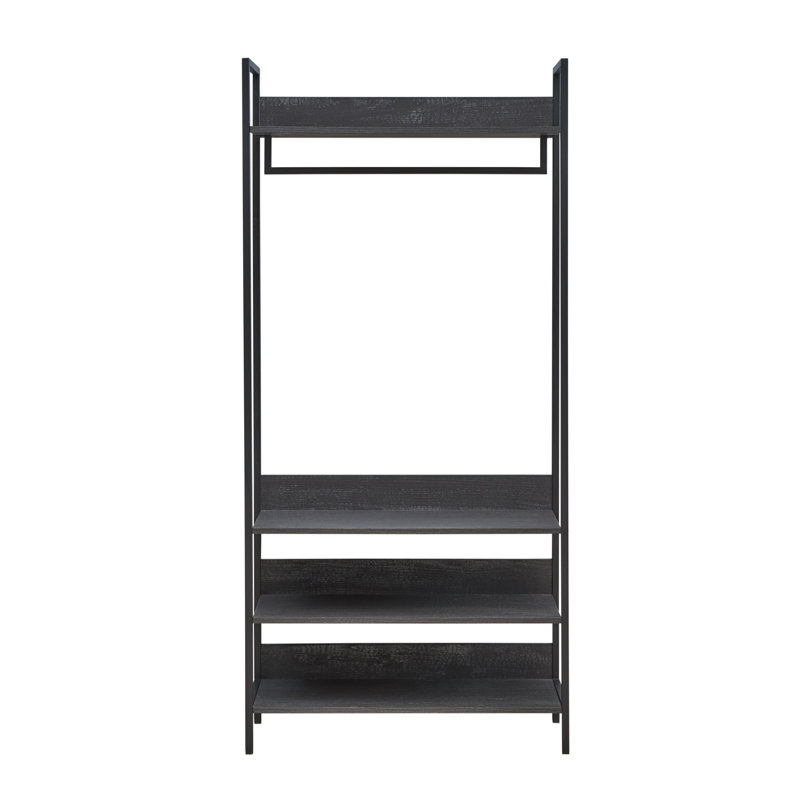Zaira Manufactured Wood Wardrobe, 180 cm H x 83.8 cm W x 40 cm D, Black