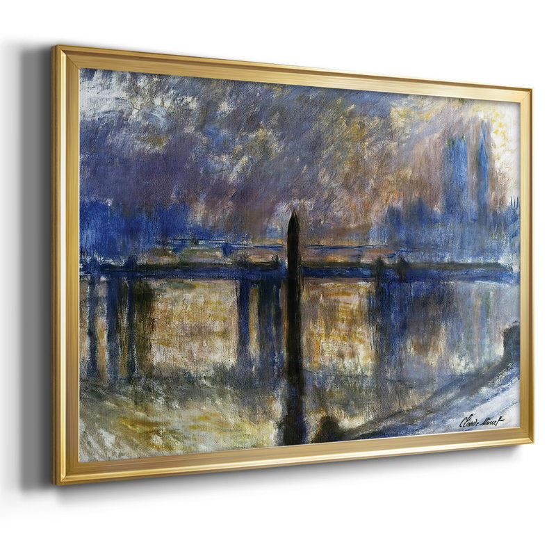 Charing Cross Bridge, Cleopatra's Needle, reproduction d'art sur toile, H 26 po x l 38 po x P 1,5 po, Or