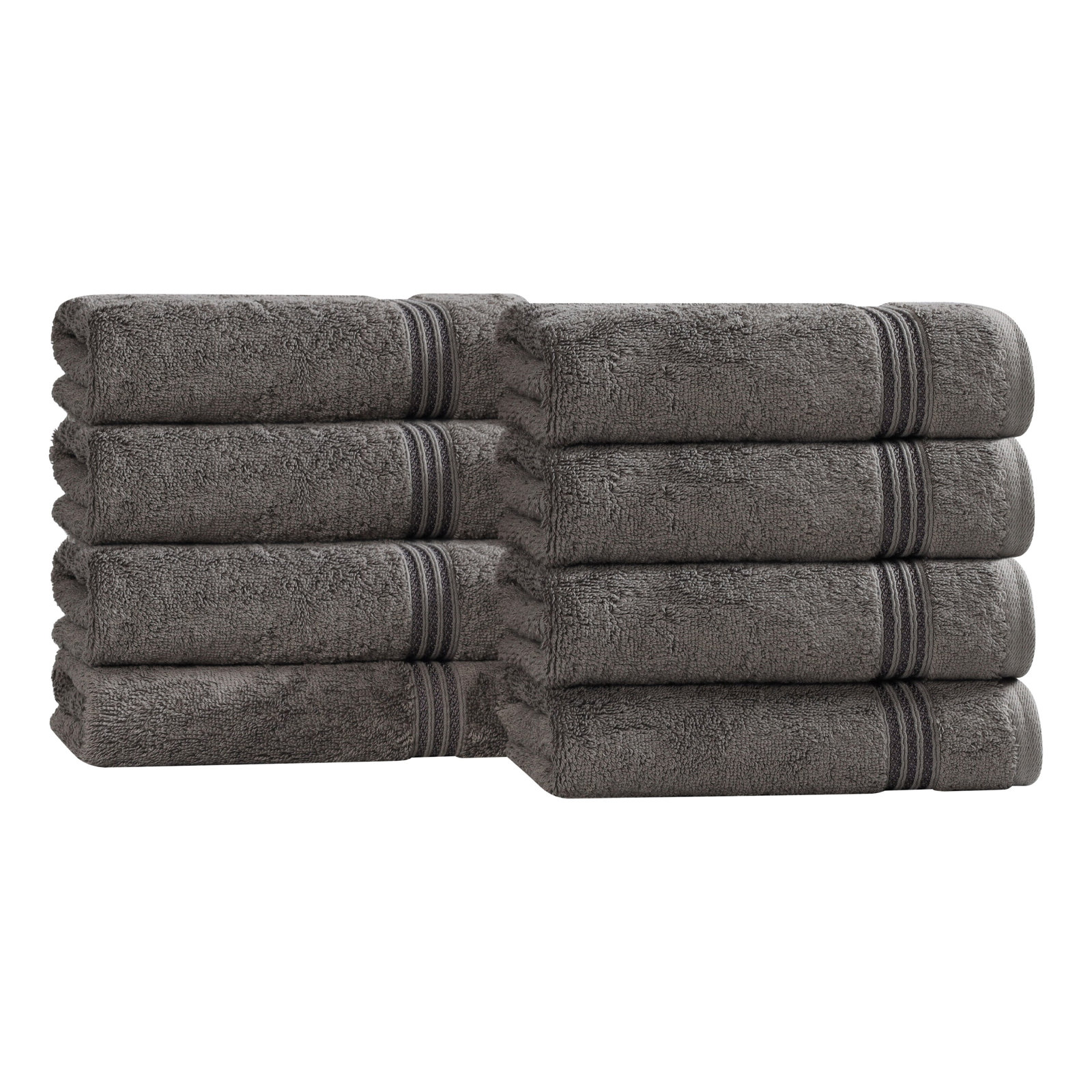 Oleg Egyptian-Quality Cotton Highly Absorbent Medium Weight Hand Towel Set, Charcoal