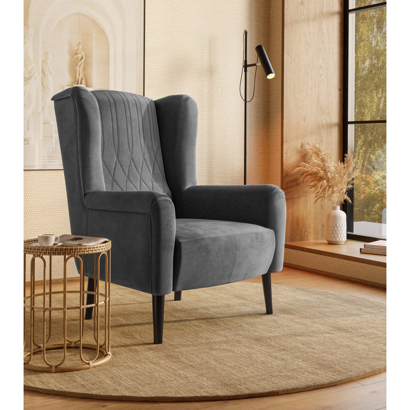 Slawson Upholstered Armchair, Grey