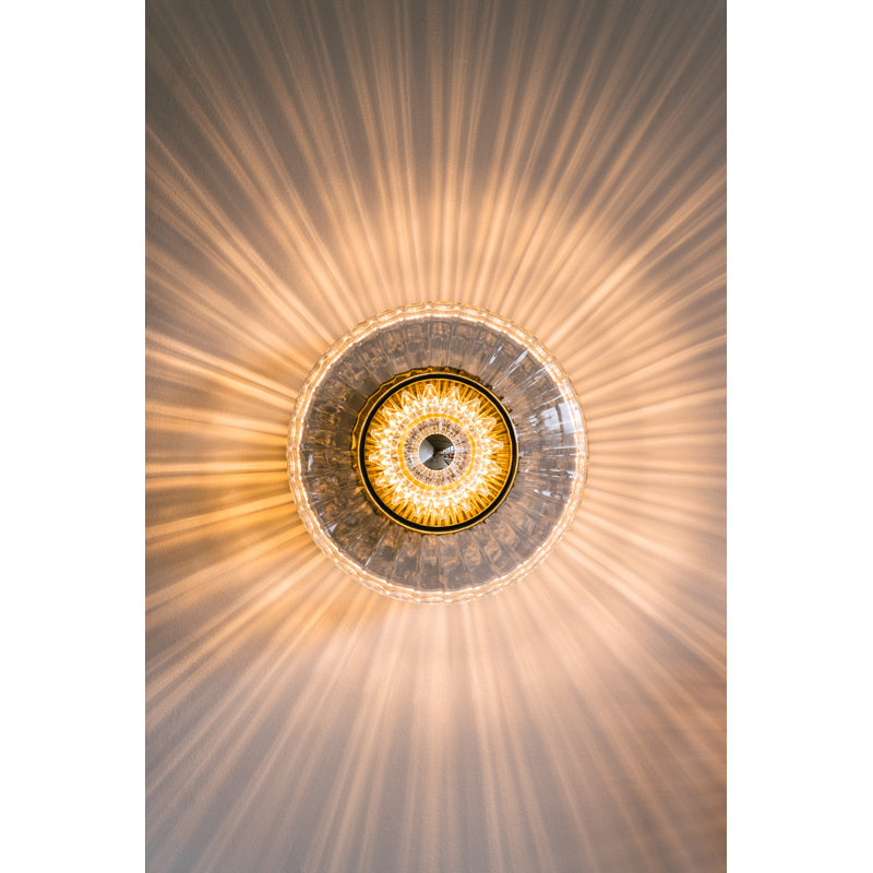 New Wave 1 - Light Flush Mounted Sconce, Yes, 10" H x 10'' W x 6'' D, Rose