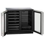 U-Line 36"W. 3000 Series 7.0 Cu.Ft. Wine and Beverage Center with Locking Door - Stainless Steel Frame with Glass