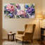 Plantes et fleurs pivoines et hortensias, ensemble de 3 reproductions d'art sur toile-1909078471