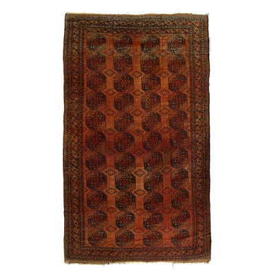 Antique Afghan Beshir Rug 9'2"X 15.9"