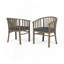 Fauteuil club d'extérieur en bois d'acacia avec coussins, chaise de salle à manger