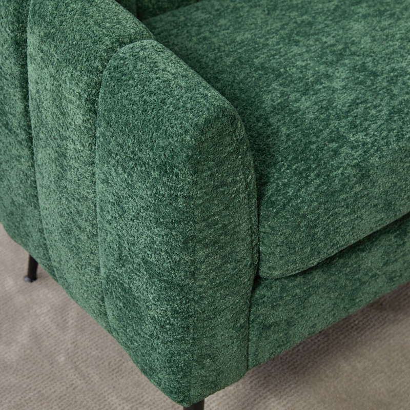 Compact Modern Glam Sofas, Chenille Accent Loveseat For Small Spaces