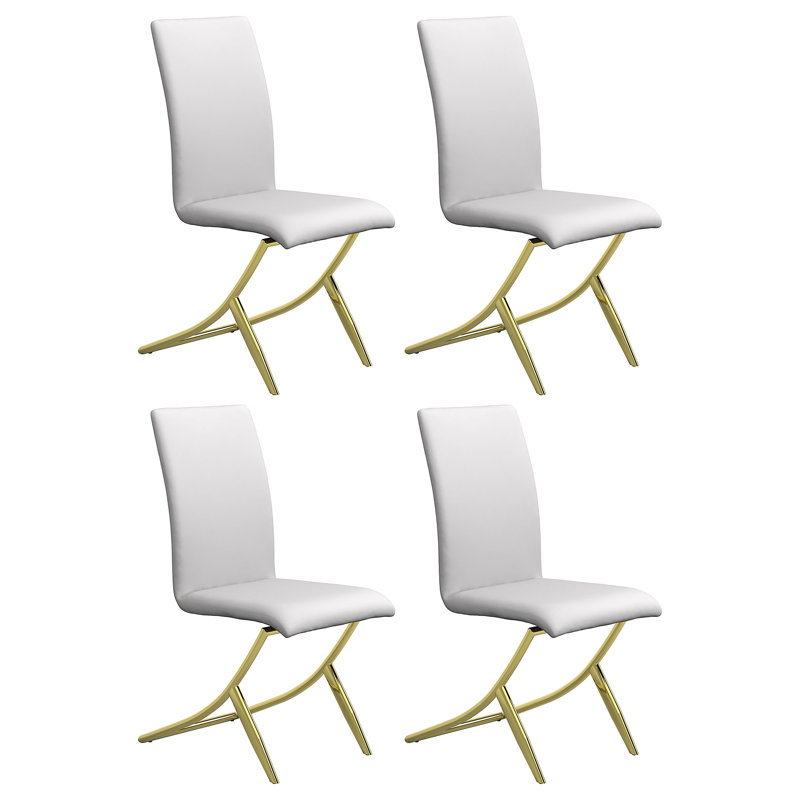 19'' H Faux Leather Upholstered Side Chair, White