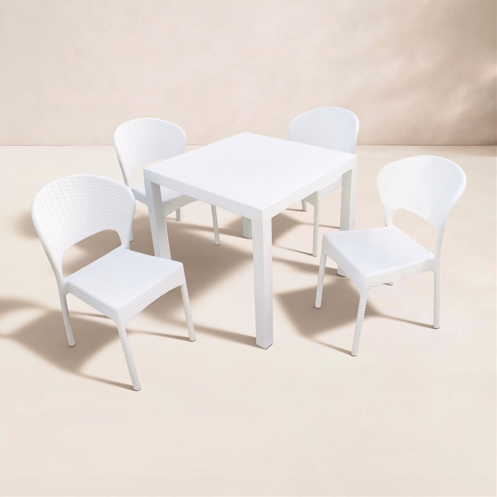 Helden 32" Patio Dining Set, White